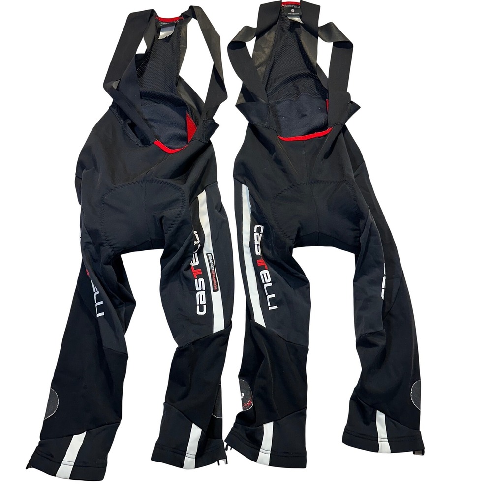 Castelli Cycling Bib Tights Mens Small Black Rosso Corsa Lot of 2 Road Biking